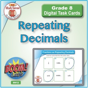 Preview of Matching Repeating Decimals in Equivalent Forms | BOOM Digital Task Cards 8N12