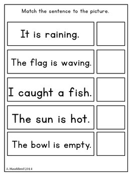 Matching Sentences to Pictures: Early Comprehension Activity, Interactive