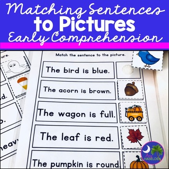 Preview of Matching Sentences | Read and Match | Early Comprehension Activity & Boom Cards