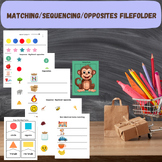 Matching, Sequencing, Opposites/Adjectives File Folder