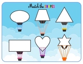 Matching Shape Activity, 3 sheets for matching, Hot air Ba