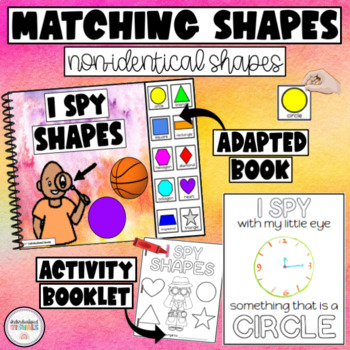 Preview of Matching Shapes Adapted Book - Simple Non Identical Shapes Activity