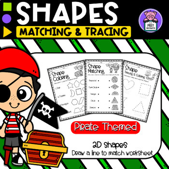 Preview of 2d Shape Matching | Tracing Matching Shapes and Colors Worksheets