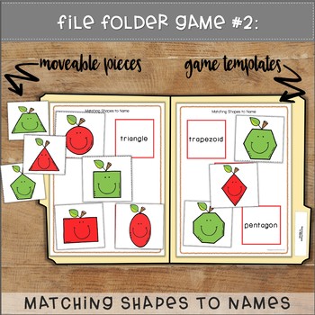 matching shapes file folder games fall theme by exceptional thinkers