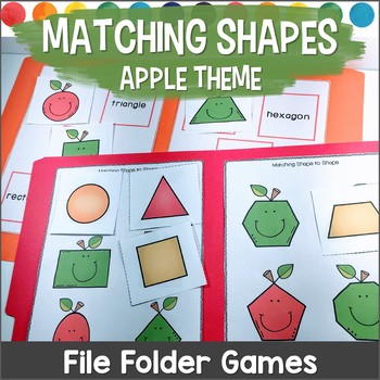 Preview of Matching Shapes File Folder Games FALL THEME