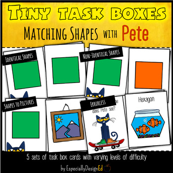 Preview of Matching Shapes With Pete Task Box