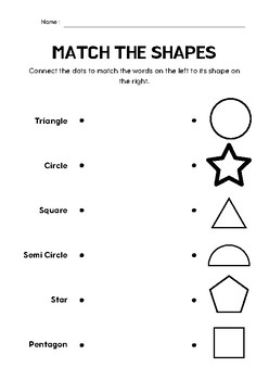 Matching Shapes Worksheet by KS Fun Creative | TPT