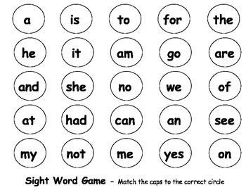 Matching Sight Words or Letters by Jo I | TPT
