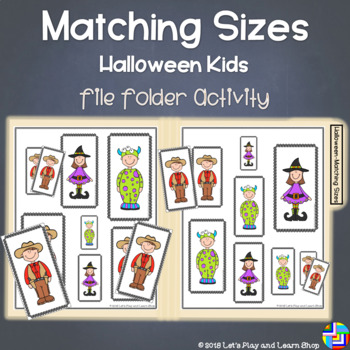 Preview of Matching Sizes - Halloween Kids File Folder Activity