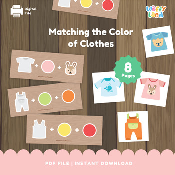 Preview of Matching The Color of Clothes, Color Matching, Clothes Vocabulary, Color Matchin