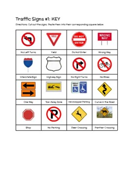 Matching: Traffic Signs #1 by Eduvine Resources | TpT