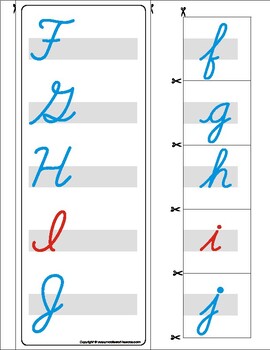 montessori matching upper and lowercase cursive letters a