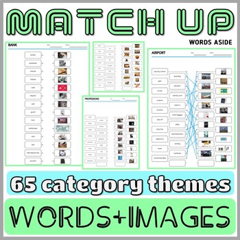 Preview of Matching Vocabulary Worksheets Puzzles ESL SpEd Speech Therapy