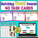 Matching Vowel Sounds Task Cards for 3rd Grade: 40 Test Pr