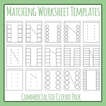 Preview of Matching Worksheet Template / Page Layout Clip Art / Clipart Commercial Use