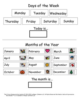 Preview of Matching and Identifying Days and Month for Kids with Autism.