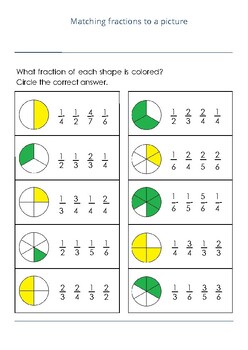 Preview of Matching fractions to a picture