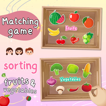 Preview of Matching fruits and vegetables (in a basket)
