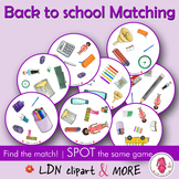 Matching game BACK TO SCHOOL, a fun printable Spot it/Dobb