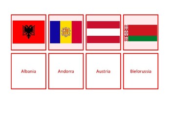 Preview of Matching game: European countries with flags, Italian