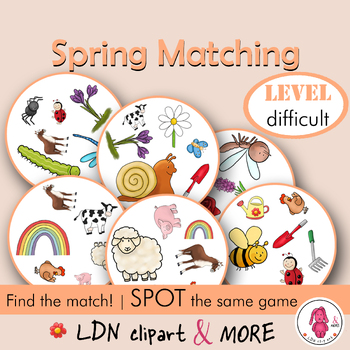 Preview of Matching game SPRING, a fun print and go Spot it/Dobble type game