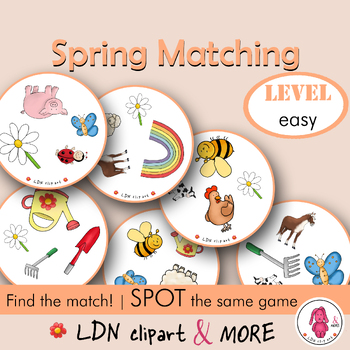 Preview of Matching game SPRING, a fun print and go Spot it/Dobble type game EASY