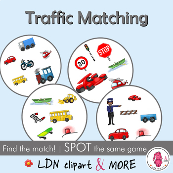 Preview of Matching game TRAFFIC, a fun print and go Spot it/Dobble type game