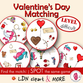 Matching game VALENTINE'S DAY, a fun print and go Spot it/