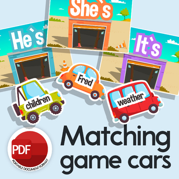 Preview of Matching Nouns to Pronouns Game / Task Cards / Flashcards / Worksheets