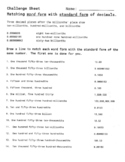 Matching word form with standard form of decimals