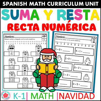 Preview of Matemática Recta numérica números hasta 20 Navidad Hojas de trabajo Number line