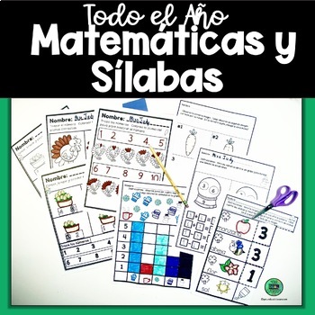 Preview of Matematica y lectoescritura todo el ano seasonal spanish math and reading