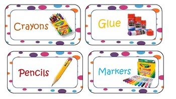 Material Labels and Table Numbers by Teach Like a Pineapple with Ms J
