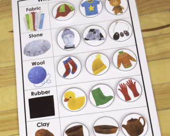 Material Sorting - Preschool Worksheet - Educational Matching ...