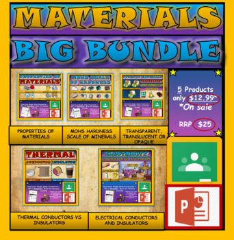 Preview of Materials: Big Bundle: 5 Google Slides Presentations + Powerpoint Versions