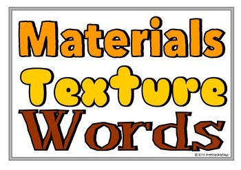 Materials Texture Words by Treetop Resources | Teachers Pay Teachers
