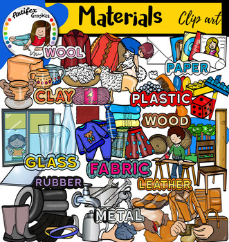 Preview of Materials clip art- Big set of 140 items!