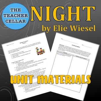 Preview of Editable Materials for E. Wiesel's Night: Questions, Activities, Quizzes & More
