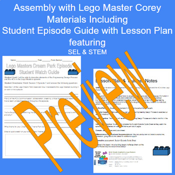Preview of Materials for STEM & SEL Interactive Assembly with Lego Master Corey
