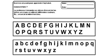 Preview of Maternelle alphabet en français Alphabet French for all and ADHD homeschooling