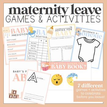 Preview of Maternity Leave Activities - Pregnant Teacher - Class Baby Shower Activities