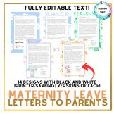 Maternity Leave EDITABLE Letter Home to Parents and Famili