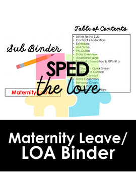 Preview of Maternity Leave/Leave of Absence Binder for SPED EDITABLE