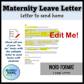 Maternity Leave Application  How To Write Maternity Leave