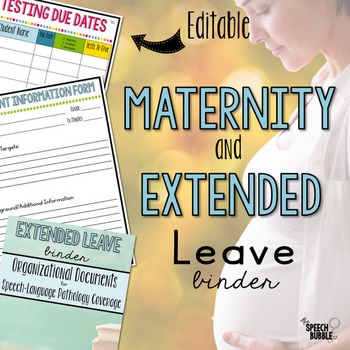 Preview of Maternity and Extended Leave Binder *EDITABLE*