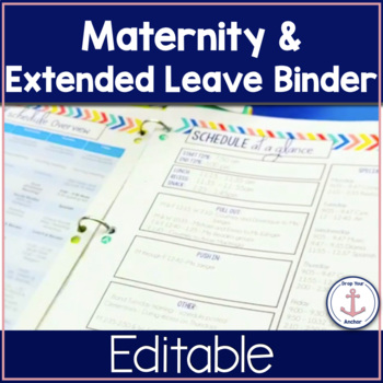 Preview of Maternity Leave Binder EDITABLE