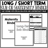 EDITABLE Maternity and Long / Short Term Sub Binder | Spec