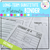 {Editable} Maternity/Long-Term Substitute Packet for Speec
