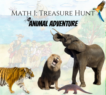 Preview of Math 1 Educational Treasure Hunt: Animal Adventure!