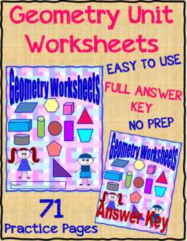 Preview of Math - 2-D and 3-D Geometry Worksheets for Grades 2 and 3